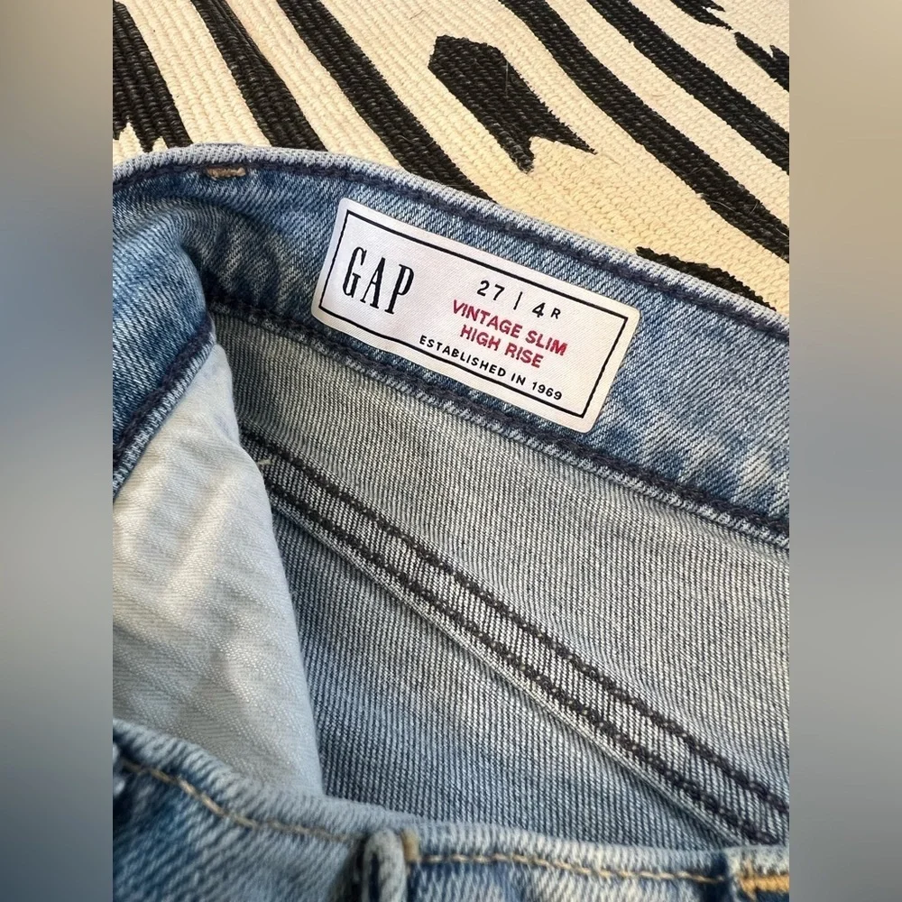 GAP High Rise Two Tone Vintage Slim Jeans 27 - Picture 4 of 8